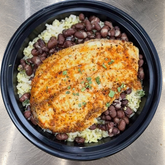 32 Tilapia Fillet / White Rice / Black Beans