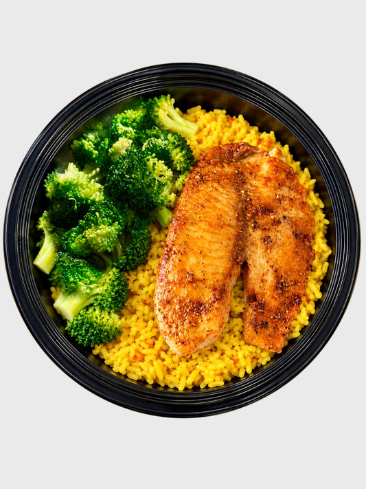 #54 Tilapia Fillet / Yellow Rice / Broccoli