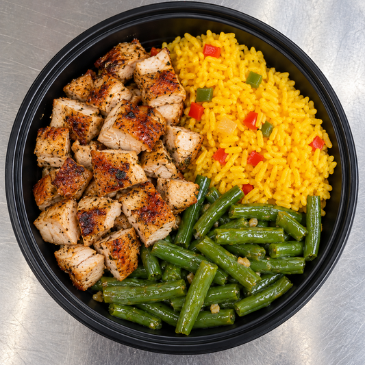03 Roasted Chicken/ Yellow Rice / Green Beans