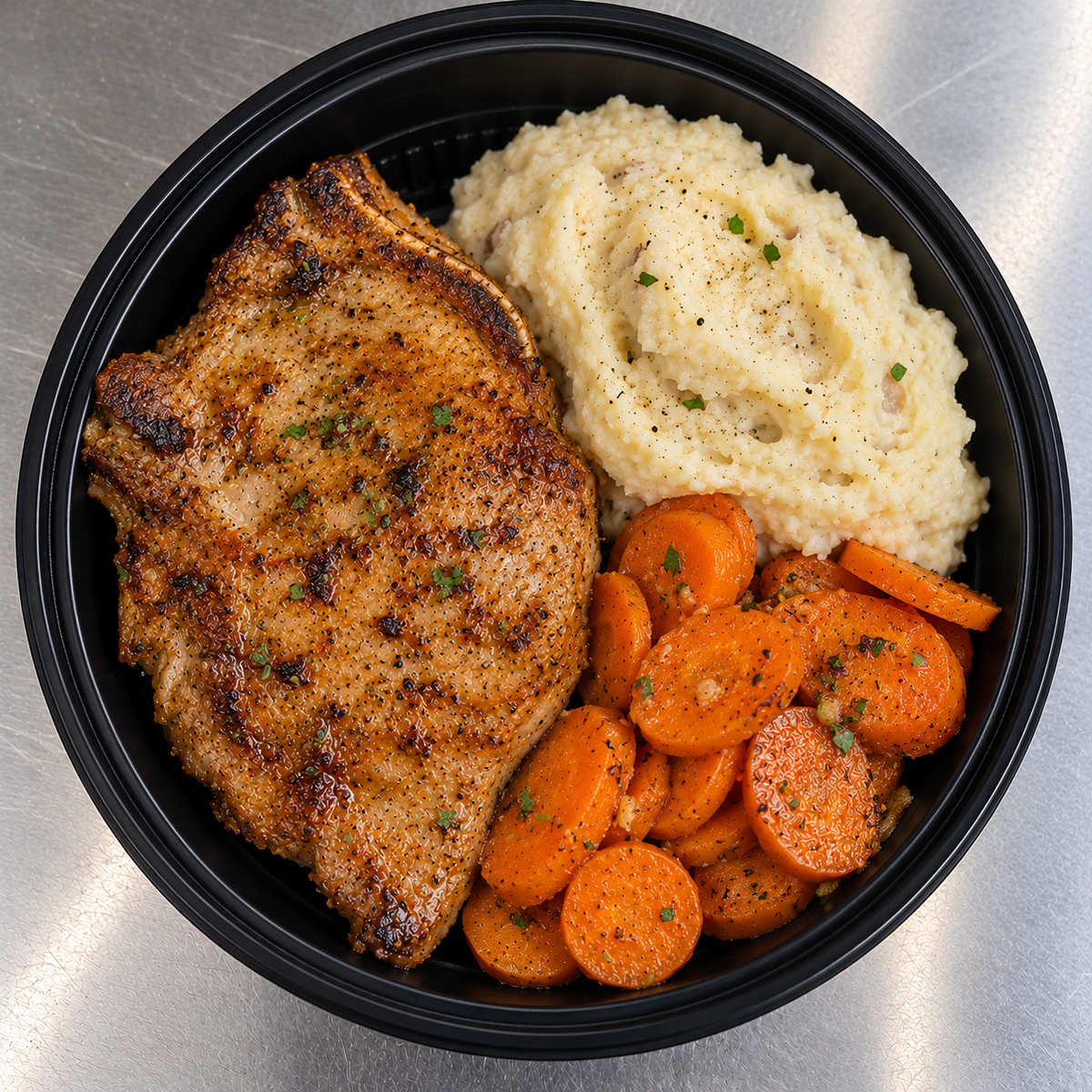 43 Pork Chop / Mashed Potatoes / Carrots